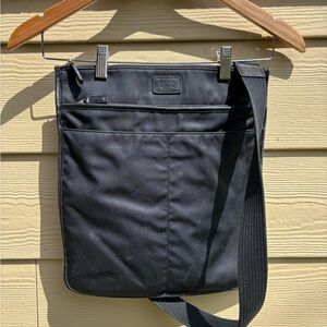 Coach Black Laptop Bag with Adjustable Strap and Top Flap